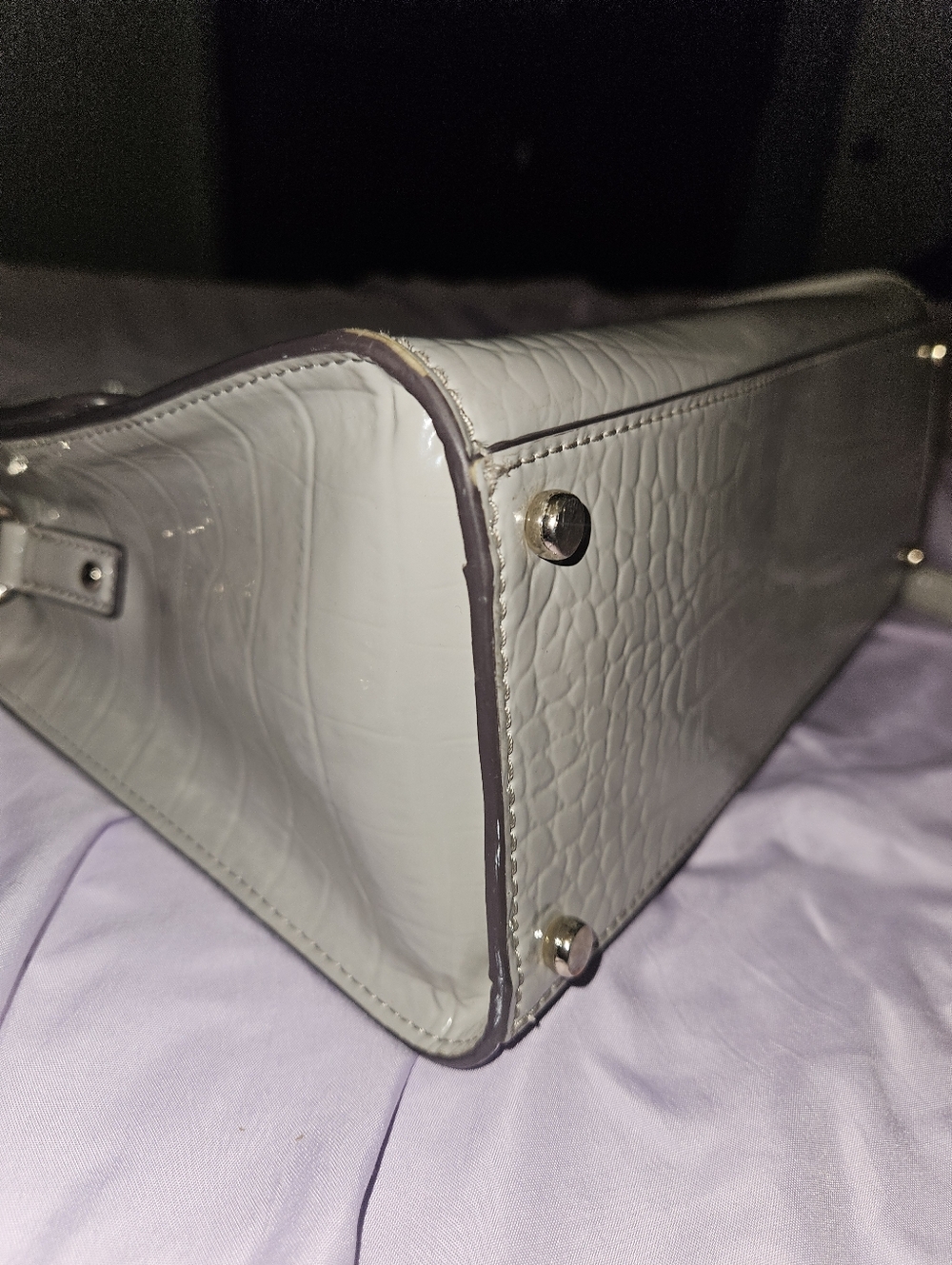Kate Spade French Gray Croc Knightsbridge Doris Satchel - Picture 12 of 13
